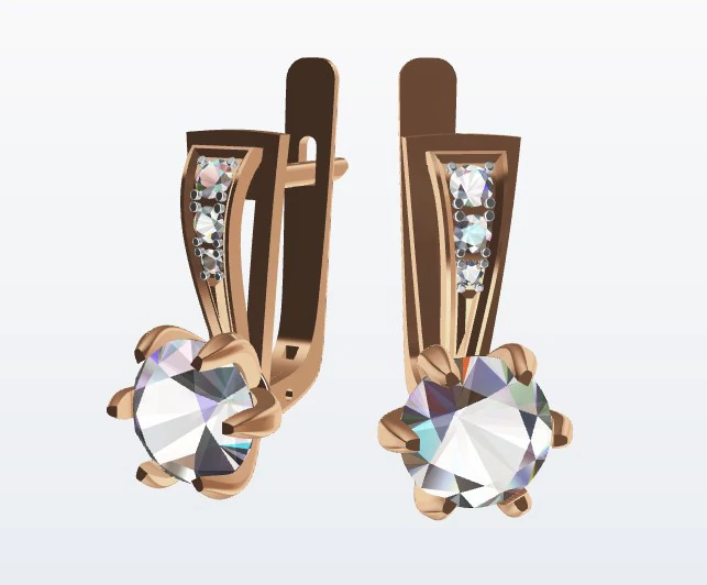 Earrings 3D Print Model .c4d .max .obj .3ds .fbx .stl .blend 