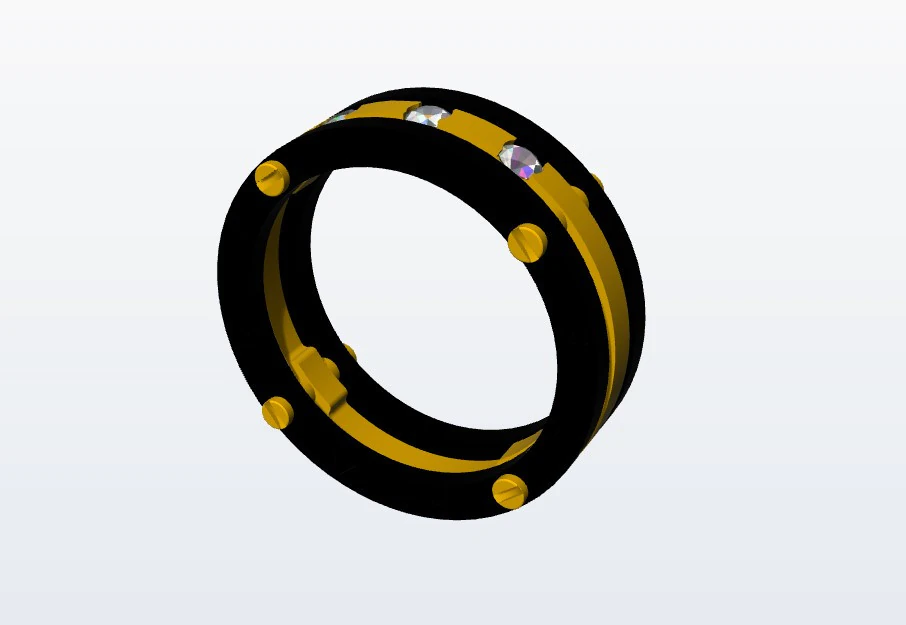 Ring bicolor 3D Print Model .c4d .max .obj .3ds .fbx .stl .blend