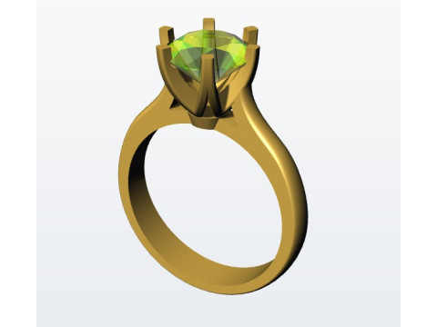 Ring 6 prong 3Dプリントモデル