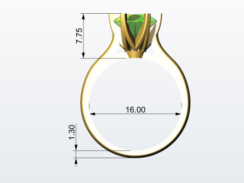 Ring 6 prong 3D Baskı Modeli