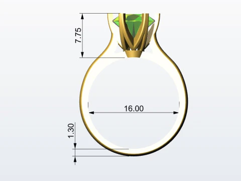Ring 6 prong 3D Print Model