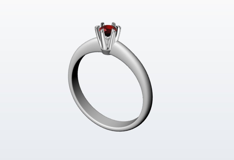Ring 6 prong 3D 프린트 모델 .c4d .max .obj .3ds .fbx .stl .blend 