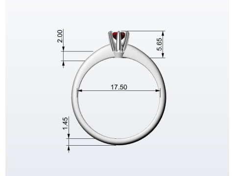 Ring 6 prong 3D 프린트 모델