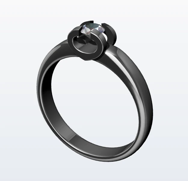 Engagement ring 3D Print Model .c4d .max .obj .3ds .fbx .stl .blend 