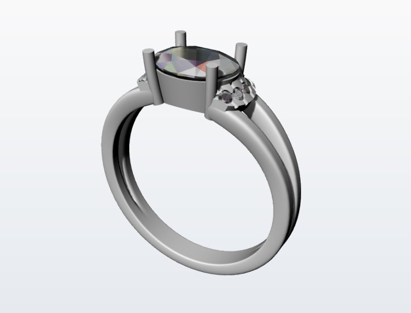 Ring topaz 3D 프린트 모델 .c4d .max .obj .3ds .fbx .stl .blend