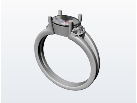Ring topaz 3Dプリントモデル
