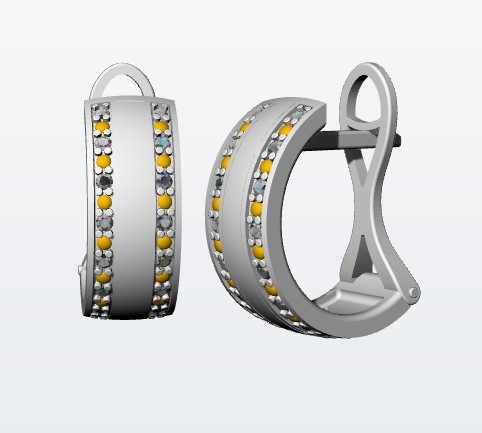 Earring 3D Print Model .c4d .max .obj .3ds .fbx .stl .blend 