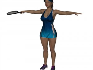 female tennis player 3D Model