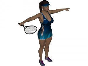 female tennis player 3D Model