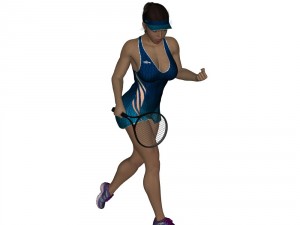 female tennis player 3D 모델