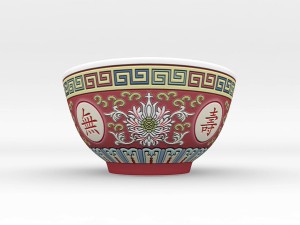chinese porcelain - rice soup bowl 3D Model