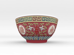 chinese porcelain - rice soup bowl 3D Model