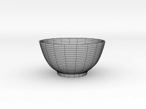 chinese porcelain - rice soup bowl 3D Model