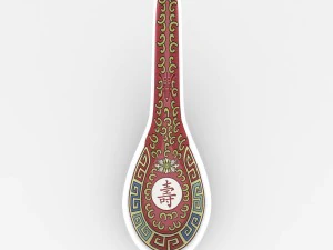 chinese porcelain - longevity soup spoon 3D Model