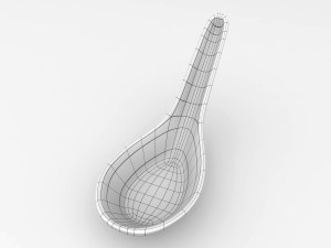 chinese porcelain - longevity soup spoon Model 3D