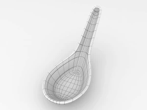 chinese porcelain - longevity soup spoon 3D Model