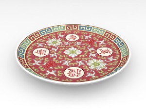 chinese porcelain dinner plate 3D मॉडल
