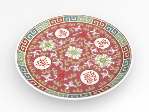chinese porcelain dinner plate 3D Model