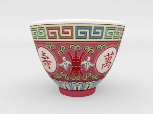 chinese porcelain - tea cup 3D Model