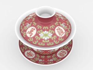 chinese ceramic gongfu tea cup set - gaiwan 3D-Modell