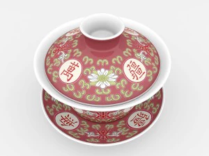chinese ceramic gongfu tea cup set - gaiwan 3D Model
