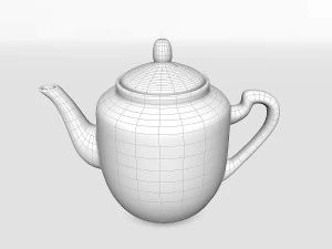 chinese porcelain wan shou teapot 3D Model