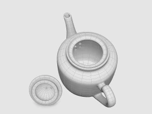 chinese porcelain wan shou teapot 3D Model