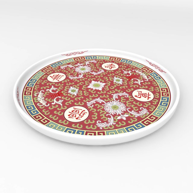 chinese porcelain - tea set tray Model 3D .c4d .max .obj .3ds .fbx .stl .blend 