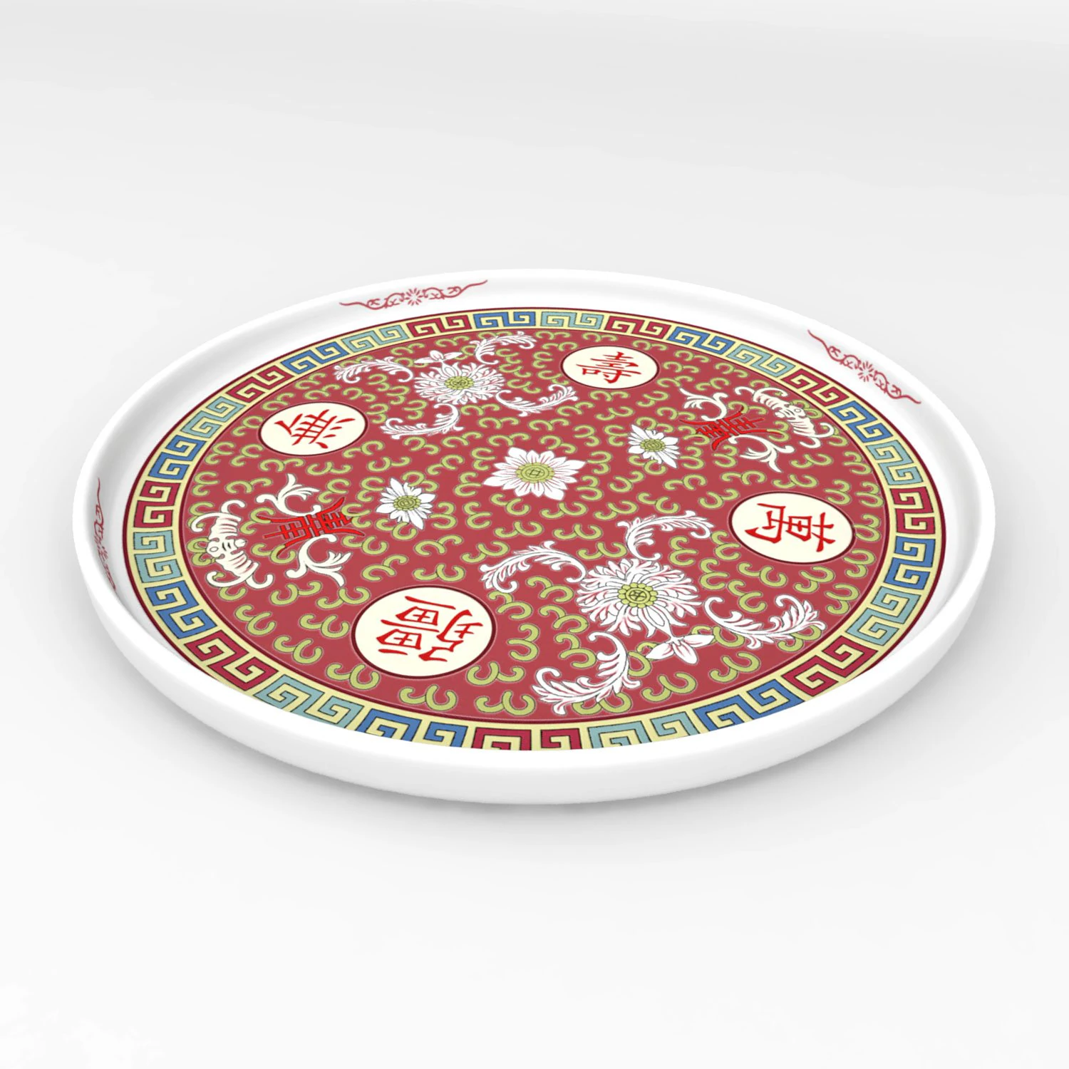 chinese porcelain - tea set tray 3D Model .c4d .max .obj .3ds .fbx .stl .blend 