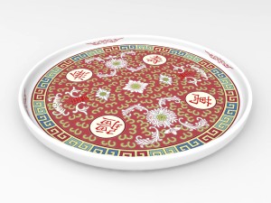 chinese porcelain - tea set tray 3D मॉडल