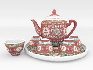 &Ccedil;in porseleni &ccedil;ay seti 3D Model