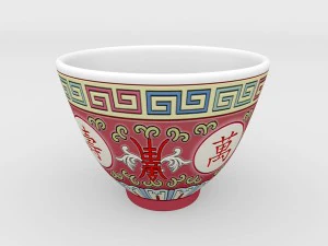 chinese porcelain tea set 3D Model