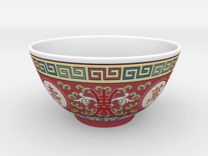 chinese porcelain - rice soup bowl set 3D Model