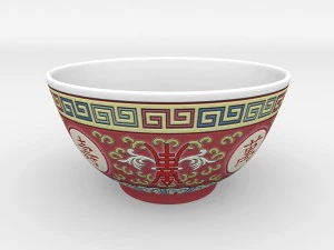 chinese porcelain - rice soup bowl set 3D Model