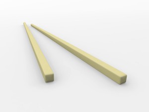 ivory chopsticks Model 3D