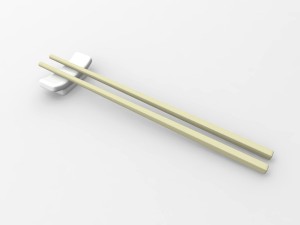 ivory chopsticks Model 3D