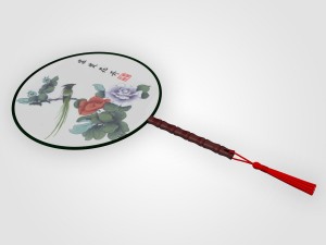 chinese traditional palace round hand fan 3D Модель