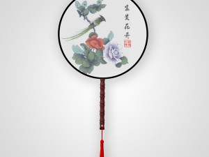 chinese traditional palace round hand fan Modelo 3D