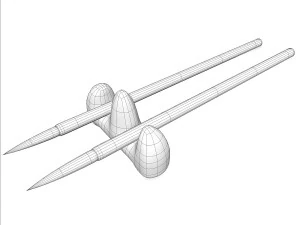 chinese calligraphy brush pen with holder 3D Model