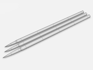 chinese calligraphy brush pen with holder Modello 3D