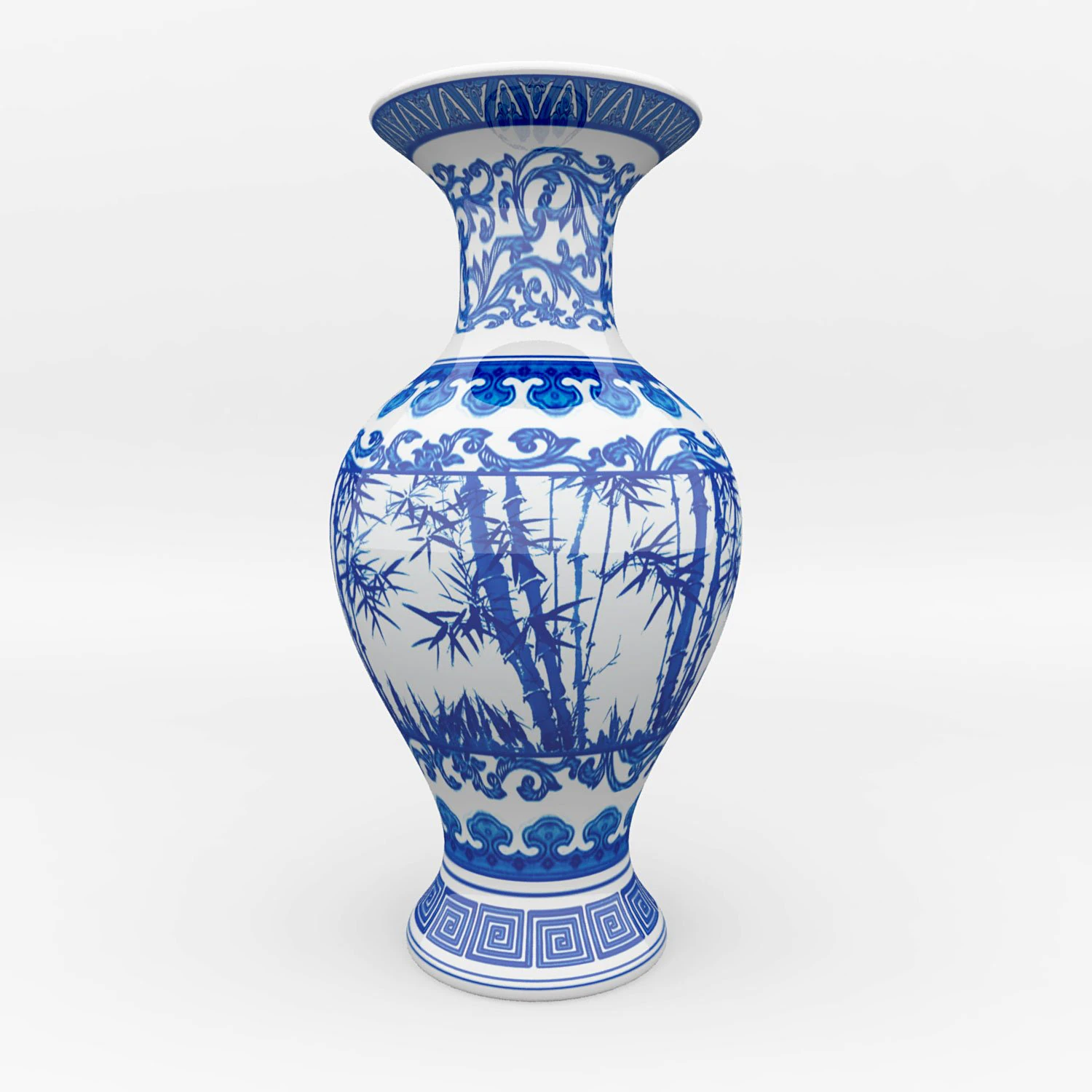 chinese blue and white porcelain vase 3D Model .c4d .max .obj .3ds .fbx .stl .blend 