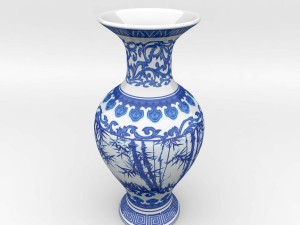 chinese blue and white porcelain vase Modelo 3D
