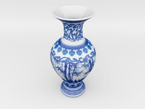 chinese blue and white porcelain vase Modelo 3D