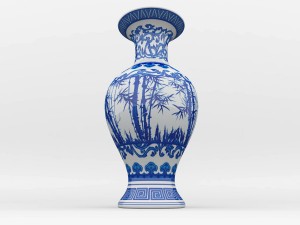 chinese blue and white porcelain vase Modelo 3D