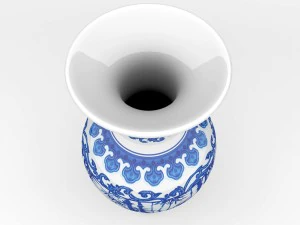 chinese blue and white porcelain vase 3D Model