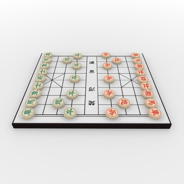 chiness chess - xiangqi 3D Model .c4d .max .obj .3ds .fbx .stl .blend 