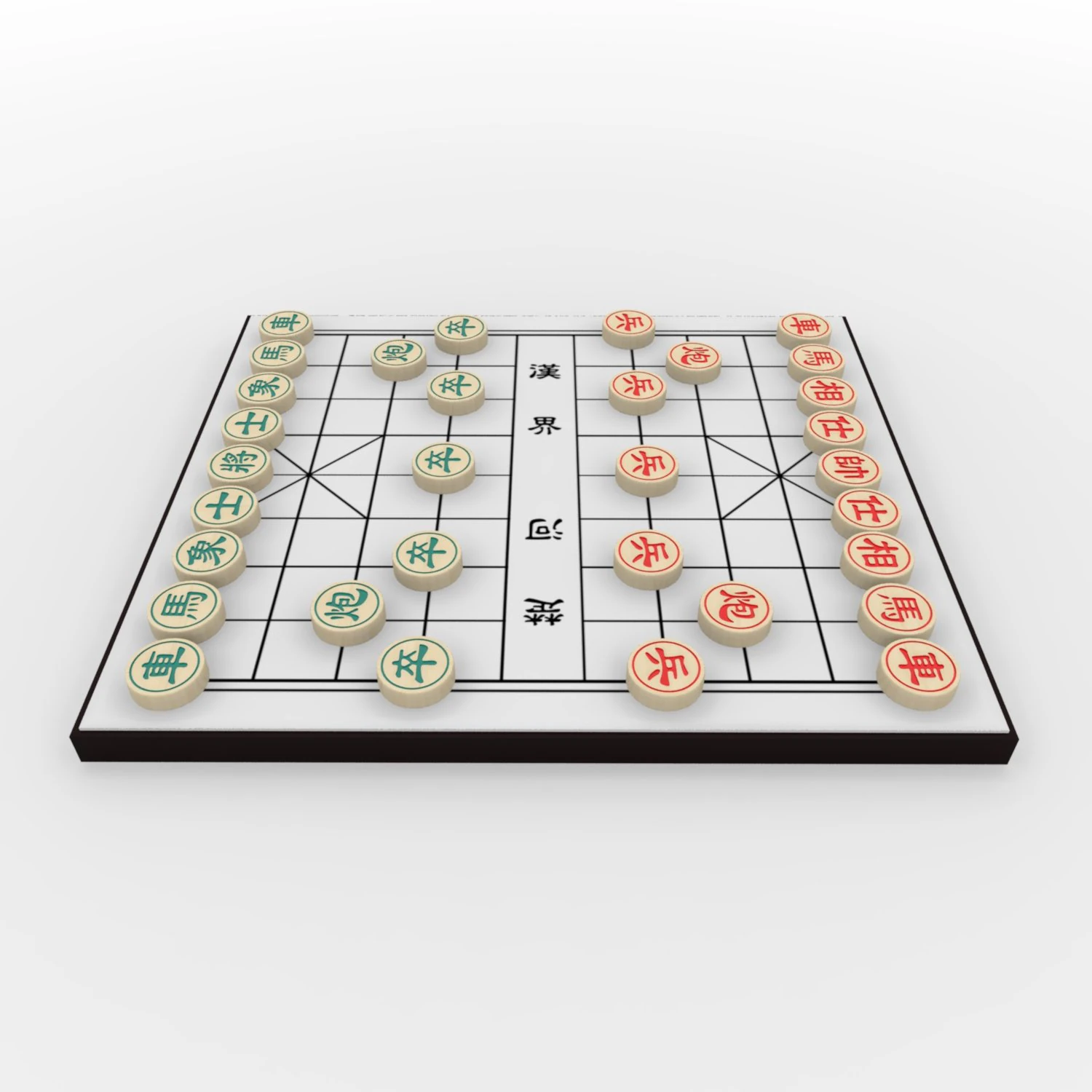 chiness chess - xiangqi 3D Model .c4d .max .obj .3ds .fbx .stl .blend 
