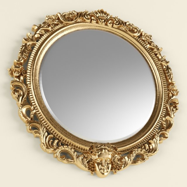 round mirror 3D Model .c4d .max .obj .3ds .fbx .stl .blend 