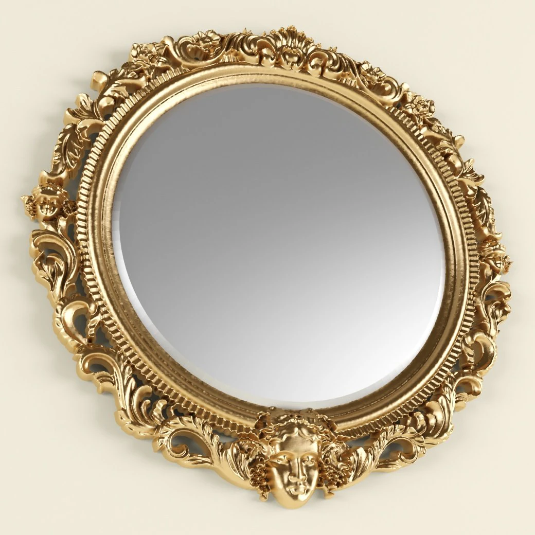 round mirror 3D Model .c4d .max .obj .3ds .fbx .stl .blend