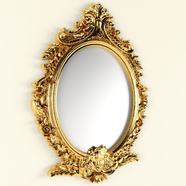 oval mirror Modèle 3D .c4d .max .obj .3ds .fbx .stl .blend 
